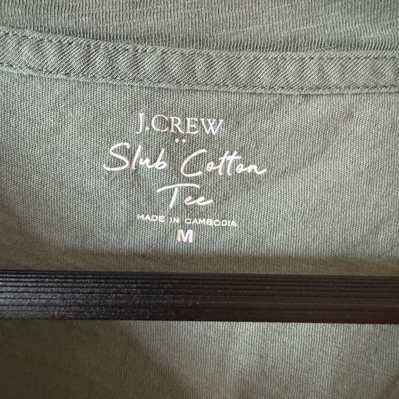 J Crew green slub cotton tee, size medium - Picture 2 of 4